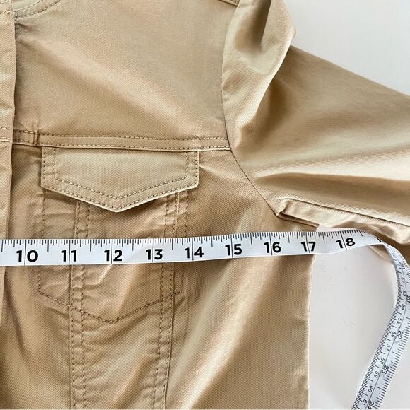 Zara Cropped Bell Sleeve Khaki Jacket - Picture 5 of 9